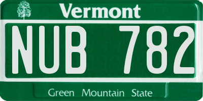 VT license plate NUB782