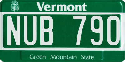 VT license plate NUB790