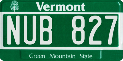 VT license plate NUB827