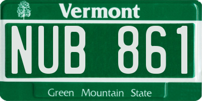 VT license plate NUB861