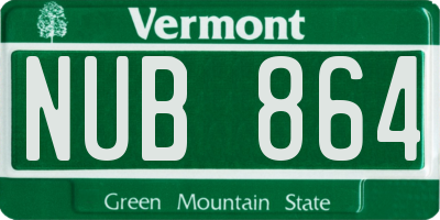 VT license plate NUB864