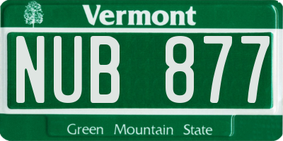 VT license plate NUB877