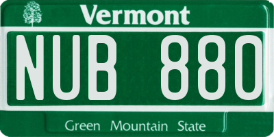 VT license plate NUB880