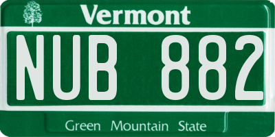 VT license plate NUB882
