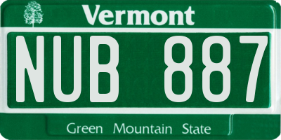 VT license plate NUB887