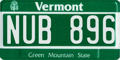 VT license plate NUB896