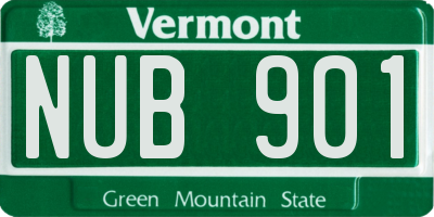VT license plate NUB901