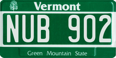 VT license plate NUB902
