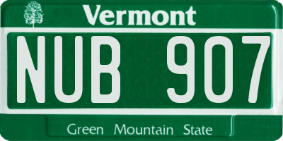 VT license plate NUB907