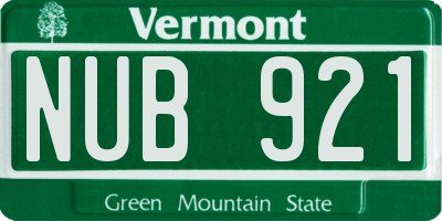 VT license plate NUB921