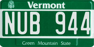 VT license plate NUB944