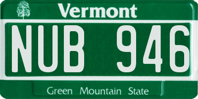 VT license plate NUB946