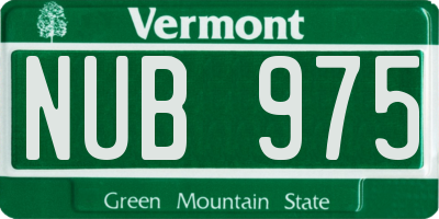 VT license plate NUB975