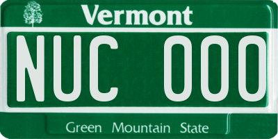 VT license plate NUC000