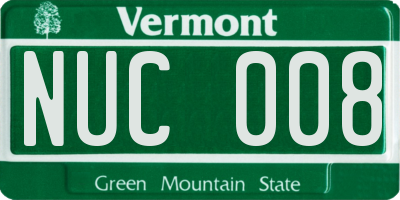 VT license plate NUC008