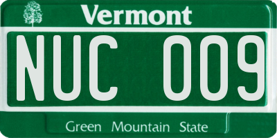 VT license plate NUC009