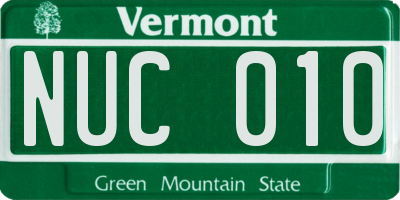 VT license plate NUC010