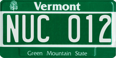 VT license plate NUC012