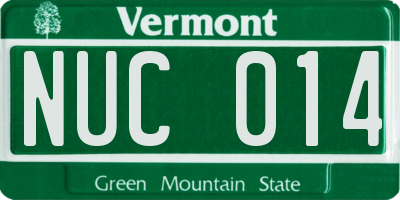 VT license plate NUC014