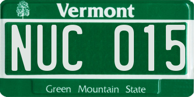 VT license plate NUC015