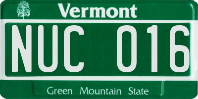 VT license plate NUC016