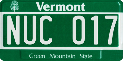 VT license plate NUC017