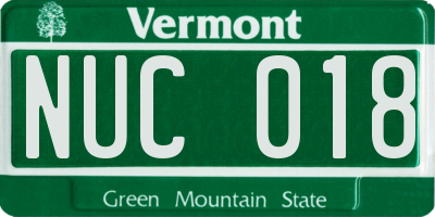 VT license plate NUC018