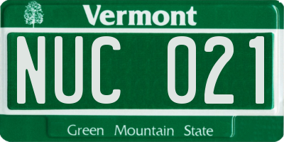 VT license plate NUC021