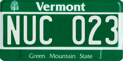 VT license plate NUC023