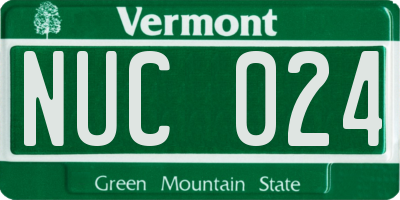 VT license plate NUC024