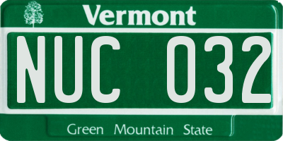VT license plate NUC032