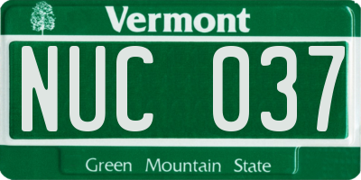 VT license plate NUC037