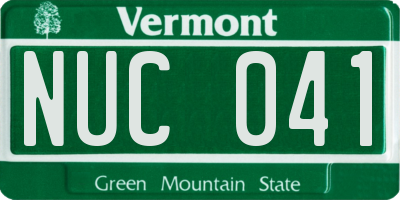 VT license plate NUC041