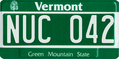 VT license plate NUC042