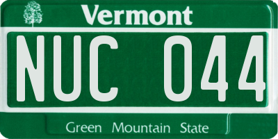 VT license plate NUC044