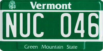 VT license plate NUC046
