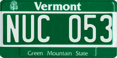 VT license plate NUC053