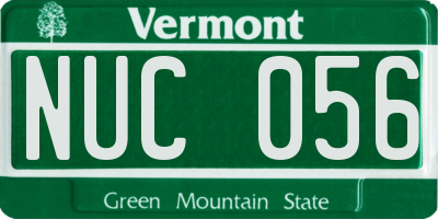 VT license plate NUC056