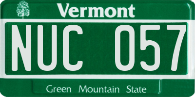 VT license plate NUC057
