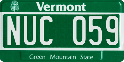 VT license plate NUC059