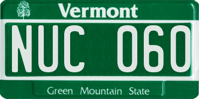 VT license plate NUC060
