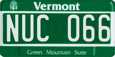 VT license plate NUC066