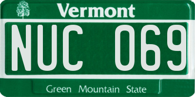 VT license plate NUC069