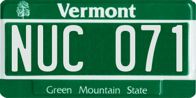 VT license plate NUC071