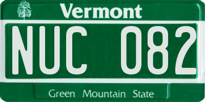 VT license plate NUC082