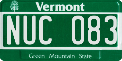 VT license plate NUC083