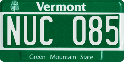 VT license plate NUC085