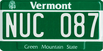 VT license plate NUC087