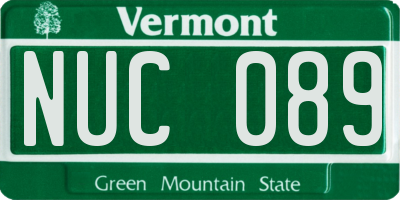 VT license plate NUC089