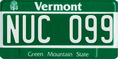 VT license plate NUC099